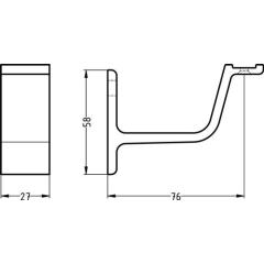 Handlaufträger 3551 Alu.schwarz ku.-besch.ger.Auflage HERMETA