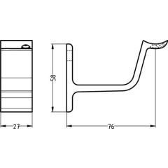 Handlaufträger 3553 Alu.silberf.elox.gewölbte Auflage HERMETA