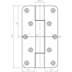 Objektband VARIANT VN 2929/160 VA ma geb.160kg 22,5mm DIN L/R stu.Tür