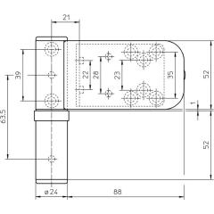 Haustürband Siku 3D K 3030 STA weiß 120kg Stiftsicherung:ja | 3 Stück