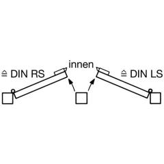 Schließkappenschloss 2 DIN re.PZW schwe.Ausf.einwärts Dornm.60mm AMF