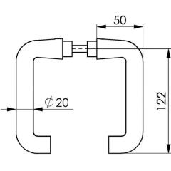 Türdrückerpaar 475 LM 105 o.Rosetten 4-KT.8mm AMF