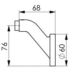Türknopflochteil 478L LM F1/silberf.gekr.rd.60mm AMF