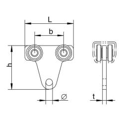 Rollapparat 1110 1110 f.Pro 100 STA verzinkt,gelb 45kg HELM