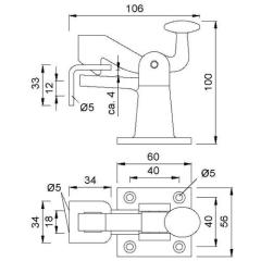 Torfeststeller 1307 GT schwarz 106mm KWS