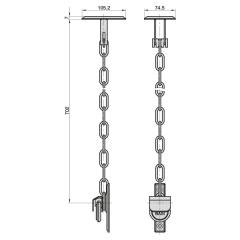 Gitterrostsicherung mit Kette