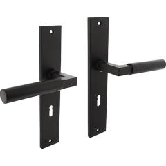 Langschildschildgarnitur Baustil Zamak F71 schwarz BB 72mm DIN L/R INTERSTEEL