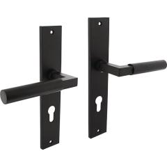 Langschildschildgarnitur Baustil Zamak F71 schwarz PZ 72mm DIN L/R INTERSTEEL