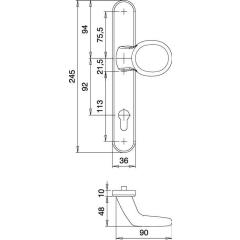 edi - Profiltürgarnitur Kronos 1300/K22/035 Alu.F1 PZ