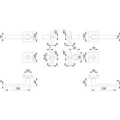 Hoppe Rosettengarnitur Dublin | Aluminium F249 chromfarben WC