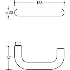 HEWI Rosetten-Drückergarnitur 111R01.130 Kunststoff 90 rund BB DIN L/R D/D