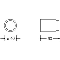 HEWI Wandtürpuffer 611.60 Kunststoff 99 reinweiß L.60 mm