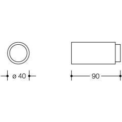 HEWI Wandtürpuffer 611.90 Kunststoff 99 reinweiß L.90 mm