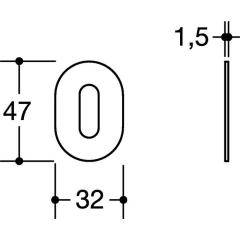 HEWI Schlüsselrostten-Paar 306XAM VA XA Schildst.1,5 mm BB ov.