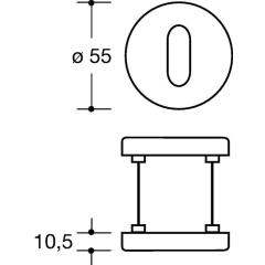 HEWI Schlüsselrosetten-Paar 306.23PB 90 Kunststoff 90 Schildst.10,5 mm BB rund