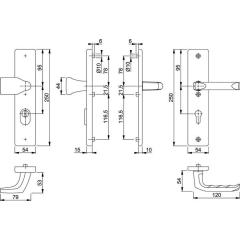 Hoppe Schutzgarnitur London Aluminium (F2/neusilberfarbig) PZ