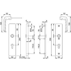 Hoppe Schutzgarnitur London Aluminium (F4/bronzefarbig) PZ