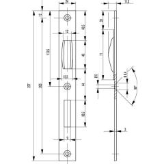 BKS Flachschließblech S440 VA käntig Stulp-B.24 mm