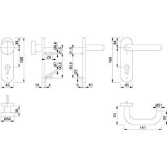 Hoppe FS-Garnitur Paris Aluminium (F1) PZ