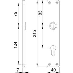 Hoppe Langschildpaar 202SP F1/ naturf.F1 PZ 72mm Hoppe