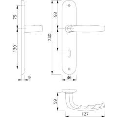 Hoppe Langschildgarnitur Atlanta Aluminium (F1) BB