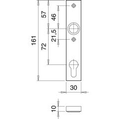 edi - Schlosskasten-Kurzschild 1317/7203 Innenschild Alu.F1/naturf.