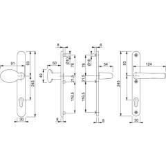 Hoppe Profiltürgarnitur Tôkyô Aluminium (F9016/verkehrsweiß) PZ