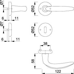 Hoppe Rosettengarnitur Atlanta | Messing massiv (F77-R) OB