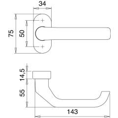edi - Feuerschutzdrückerlochteil 1200/2133 VA EST gekr.4-KT.9 mm