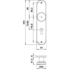 edi - Knopf-Renovierschild 306 H VA EST 92 mm PZ