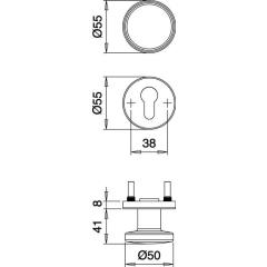 edi - FS-Garnitur Riva FS K7/103 Alu.F1 D/K TS 40-65 mm PZ rund DIN L/R