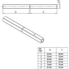 OGRO Panik-Stift 120 FS SECURE 4-KT.9 mm TS 72-78 mm geteilter Vollstift