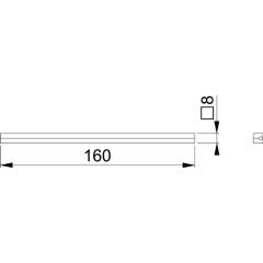 Hoppe VK Profilstift 4-KT.8x160mm Fe verz.2-tlg.Hoppe