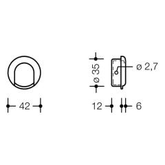HEWI Einlassmuschel 535MLB PA ma 90 tiefschwarz L.42 mm B.42 mm