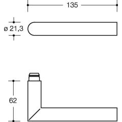 HEWI Rosetten-Drückergarnitur 162PBR01.230 PA 90 BB DIN L/R