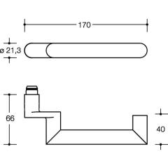 HEWI Rosetten-Drückergarnitur 162PBR01.640 PA 90m BB TS 38,1-48,0 mm