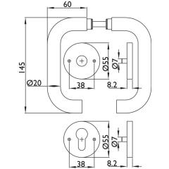 FS-Garnitur NW-494-2 VA 62 D/K TS 40-58mm PZ rd DIN L/R TECWERK