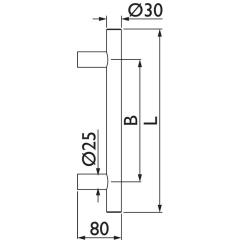 Stoßgriff NW-600-2 VA Farb-Nr.60 A.400mm L.600mm B.30mm TECWERK