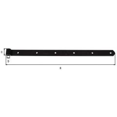 Ladenband L.500mm STA schwarz kunststoffbeschich.gerundet GAH | 6 Stück