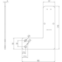 DENI - Montagepl.Mont.an Rohrrahmentür Türwächter DENI DIN L/R L210xB160mm