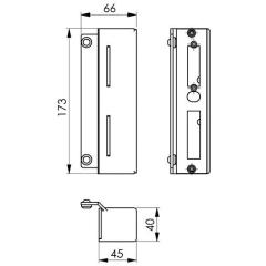 AMF - Schließkasten 147V2A-40 f.E-Öffner VA z.Anschweißen