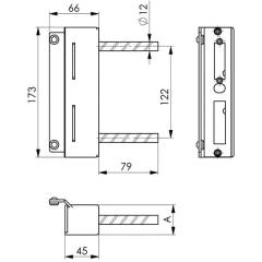 AMF - Schließkasten 147-40 f.E-Öffner verz.z.Anschr.