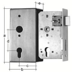 GAH - Schlosskasten DIN L/R Maß A185xB90xC55xE40mm Dornm.55mm