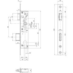 RR-Einsteckschl.B 1314 PZ 24/25/92/8mm DIN L/R STA 245mm BKS