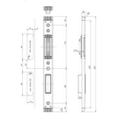 FUHR - Schließteil 59046 Falle/Riegel U-St.24x8mm L/R silberf.