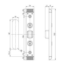 FUHR - Schließteil 59076 Bolzenr.U-St.24x8mm L/R silberf.