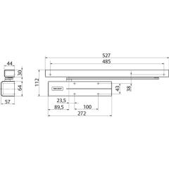 Gleitsch.G-E f.DC 700 silber e-mech.ASSA ABLOY