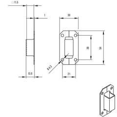 Stangenschlaufe f.Treibriegelstange 19mm STA hell verz.DENI