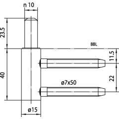 Rahmenteil V 3400 WF STA tiefschwarz f.2tlg.Holzzargen SIMONSWERK