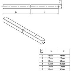 OGRO Panik-Stift 120 FS SECURE 4-KT.9 mm TS 72-78 mm geteilter Vollstift